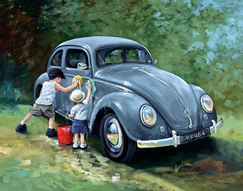 Hard At Work by Keith Proctor - Embellished Canvas on Board